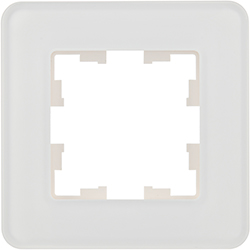 рамка 1-постовая IEK РУ-1-2-Бр стекло белый RE Brite - внешний вид