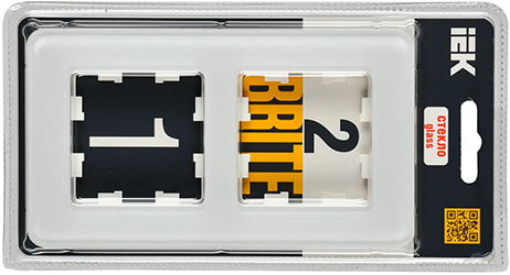 рамка 2-постовая IEK РУ-2-2-Бр стекло белый RE Brite - упаковка