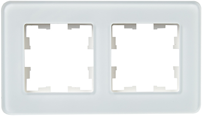 рамка 2-постовая IEK РУ-2-2-Бр стекло белый RE Brite - внешний вид