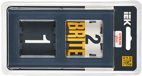 рамка 2-постовая IEK РУ-2-2-Бр стекло маренго матовый Brite - упаковка