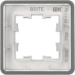 рамка 1-постовая IEK РУ-1-1-Бр металл титан RE Brite - вид с тыльной стороны