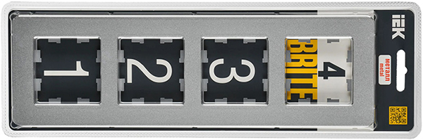 рамка 4-постовая IEK РУ-4-1-Бр металл алюминий RE Brite - упаковка