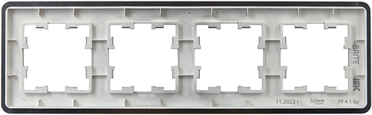 рамка 4-постовая IEK РУ-4-1-Бр металл титан RE Brite - вид с тыльной стороны
