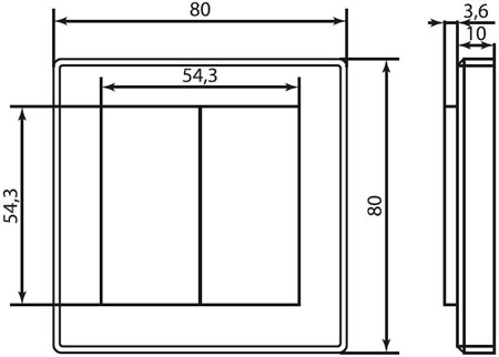 радиовыключатель РВ2 TDM "Уютный дом" - размеры