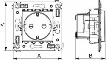 розетка 1-местная DKC Avanti, з/к + шторки, - размеры