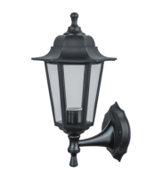 Светильник садово-парковый настенный 60Вт E27 пластик черный IP44 6ти гранный