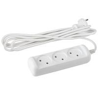 Удлинитель 3-мест 3м ПВС 2*0,75 белый ЭРА