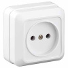 Квадро белый розетка открытая 1-мест IP20 