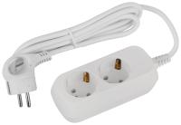 Удлинитель 2-мест 1,5м ПВС 3*1 белый ЭРА  Greenline