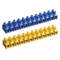 Клеммник ЗВИ 20А 12пар 10мм2 нг желтый/синий 