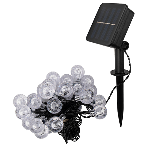 Гирлянда свд на солнечной батарее 6350мм IP55 нить шарики 30свд разноцв.8реж