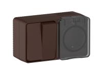 Атлас Профи коричневый блок Р+В2кл открытая горизонтально заземление шторки IP54