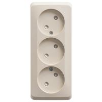 Этюд кремовый розетка открытая 3-мест шторки IP20 