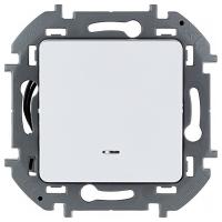 Инспириа белый выключатель 1кл с подсветкой скрытая 10А IP20 