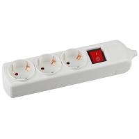 Колодка 3-мест 16А белый пластик заземление выкл IP20 ЭРА 