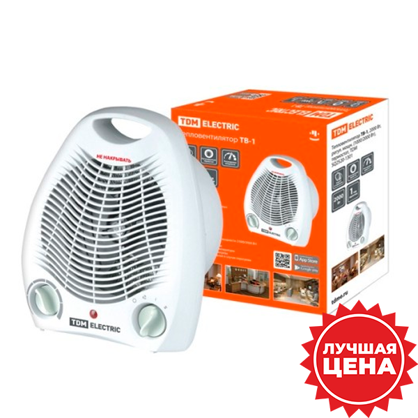 Тепловентилятор 2000Вт спиральный белый TDM 