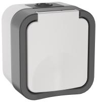 Торс серый розетка открытая 1-мест заземление IP55