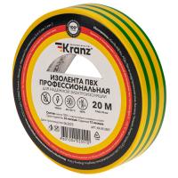 Изолента ПВХ 19мм*20м желто-зеленый Kranz 