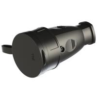 Розетка переносная 16А заземление черный каучук IP44 PlexUp