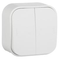 Кутео белый переключатель 2кл открытая 10А IP20 