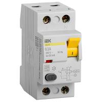 Выключатель дифференциальный (УЗО) 2Р 63А 30мА AC ВД1-63 IEK