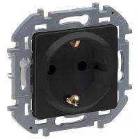 Инспириа антрацит розетка скрытая 1-мест заземление IP20 