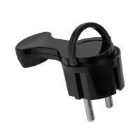 Вилка 16А угловая заземление черный пластик IP20 EKF за шкаф