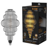 Лампа декор свд Е27 8,5Вт 1800К 165лм серая филамент Gauss Honeycomb