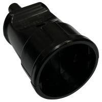 Розетка переносная 16А черный пластик IP20 PlexUp