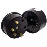 Разъем 32А 380В розетка+вилка открытая черный IP20 EKF