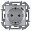 Инспириа алюминий розетка со встроенным USB скрытая 1-мест заземление IP20 