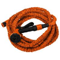 Шланг растягивающийся 7-20м в комплекте с аксессуарами ЧЕТЫРЕ СЕЗОНА оранжевый