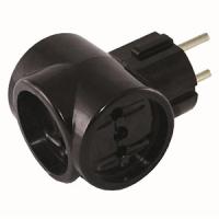 Разветвитель 3-мест 10А черный овал карболит Rexant