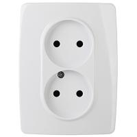 ЭРА12 белый розетка скрытая 2-мест IP20 
