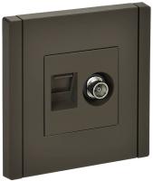 Фортепиано серый механизм RJ45+TV скрытая 2-ая 