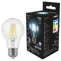 Лампа свд 220В E27 10Вт 4100К 970лм стандарт A60 прозрачная филамент Gauss 