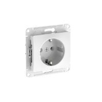 Атлас белый розетка скрытая 1-мест заземление быстрозажим. клем. IP20 