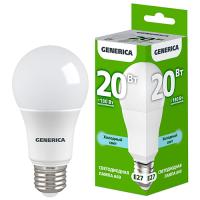 Лампа свд 220В Е27 20Вт 6500К 2000лм стандарт A60 матовая GENERICA (IEK) 