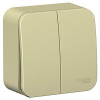 Бланка бежевый выключатель 2кл открытая 10А IP20 