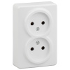 Эксперт белый розетка открытая 2-мест IP20 