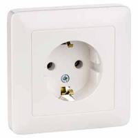 Хит белый розетка скрытая 1-мест заземление IP20 