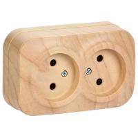 Глори сосна розетка открытая 2-мест IP20