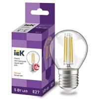 Лампа свд 220В E27 5Вт 3000К 600лм шар G45 прозрачная филамент IEK