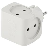 Разветвитель 4-мест 16А белый квадрат пластик ЭРА 