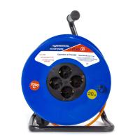 Удлинитель 4-мест 20м ПВС 3*1 оранжевый катушка IP20 PlexUp 