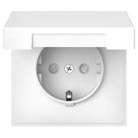 АртГэллери белый розетка скрытая 1-мест заземление с крышкой шторки IP20 