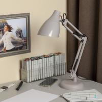 Светильник настольный 40Вт Е27 серый подставка ЭРА