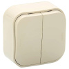 Кутео слоновая кость выключатель 2кл открытая 10А IP20