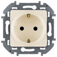 Инспириа слоновая кость розетка скрытая 1-мест заземление шторки IP20 