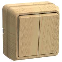 Октава сосна выключатель 2кл открытая 10А IP20 